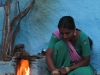 Bishnoi woman cooking in Rajasthan
